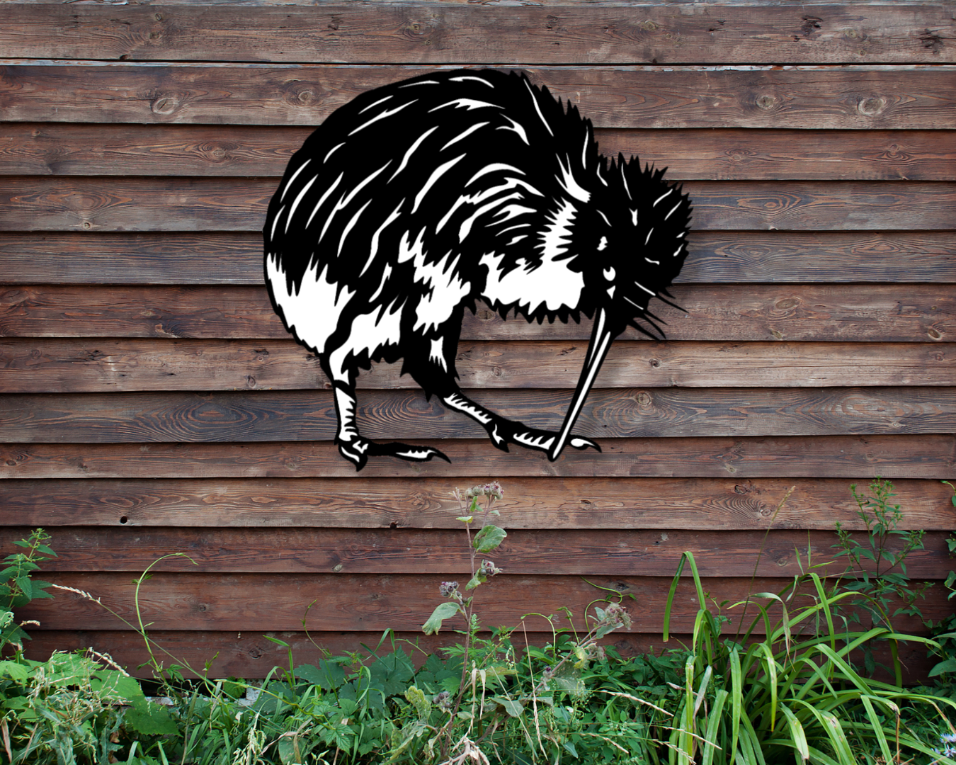 Kiwi #1 Outdoor Wall Art Panel - Colour Detail