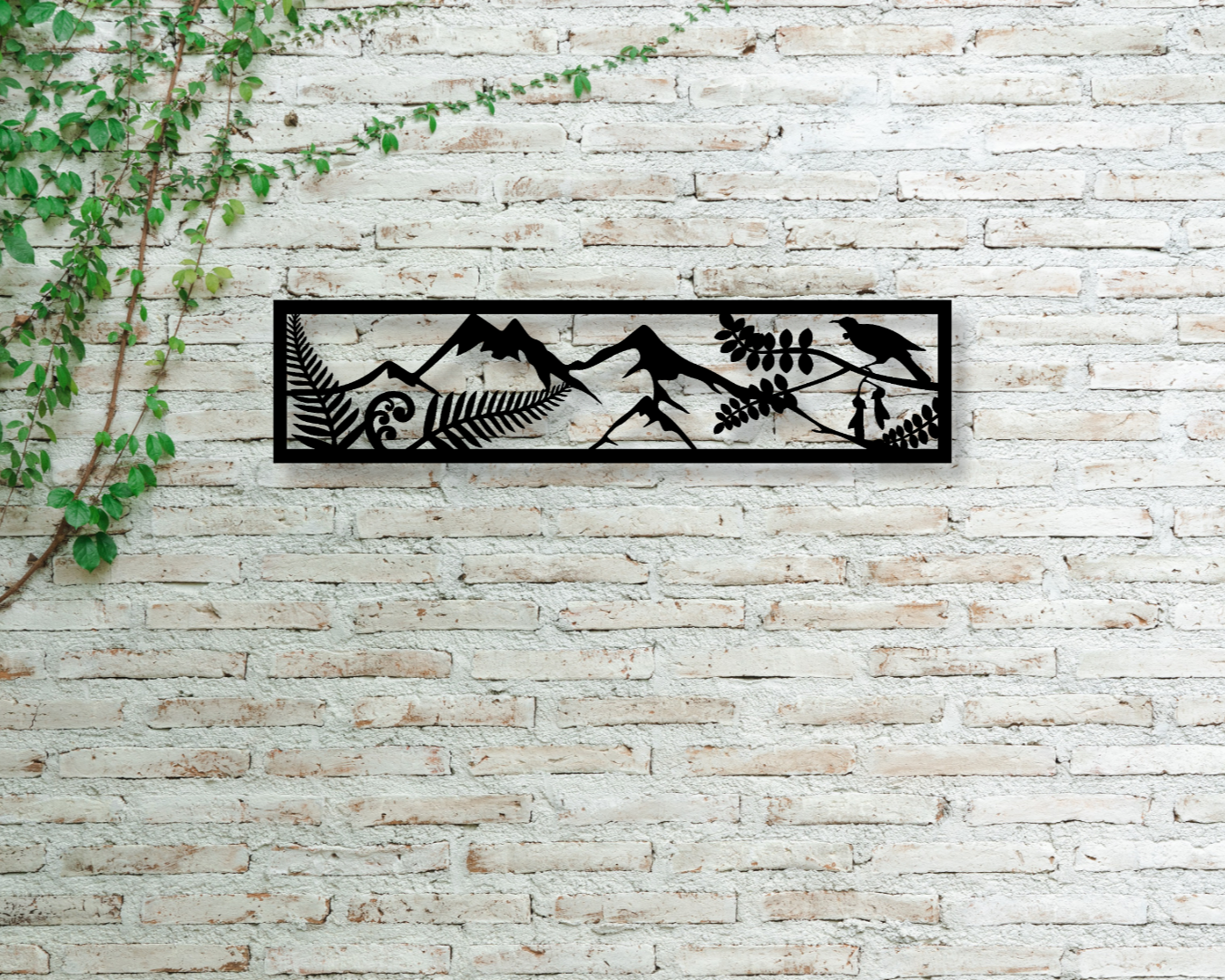 NZ Theme Scene Mountains Outdoor Wall Art Panel - Hollow Cut