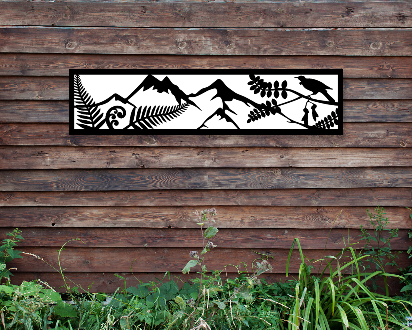 NZ Theme Scene Mountains Outdoor Wall Art Panel - Colour Detail
