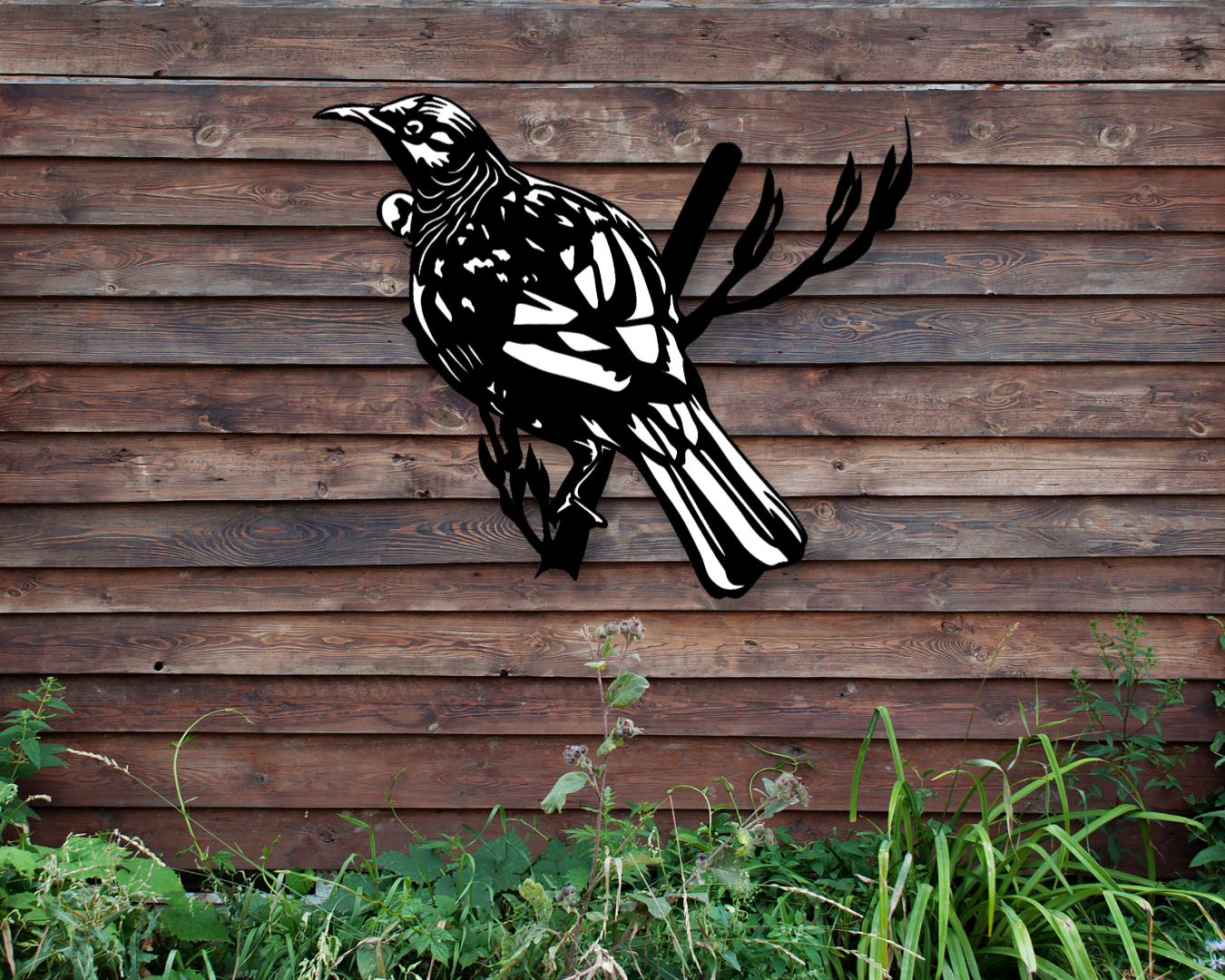 Tui #2 Outdoor Wall Art Panel - Colour Detail