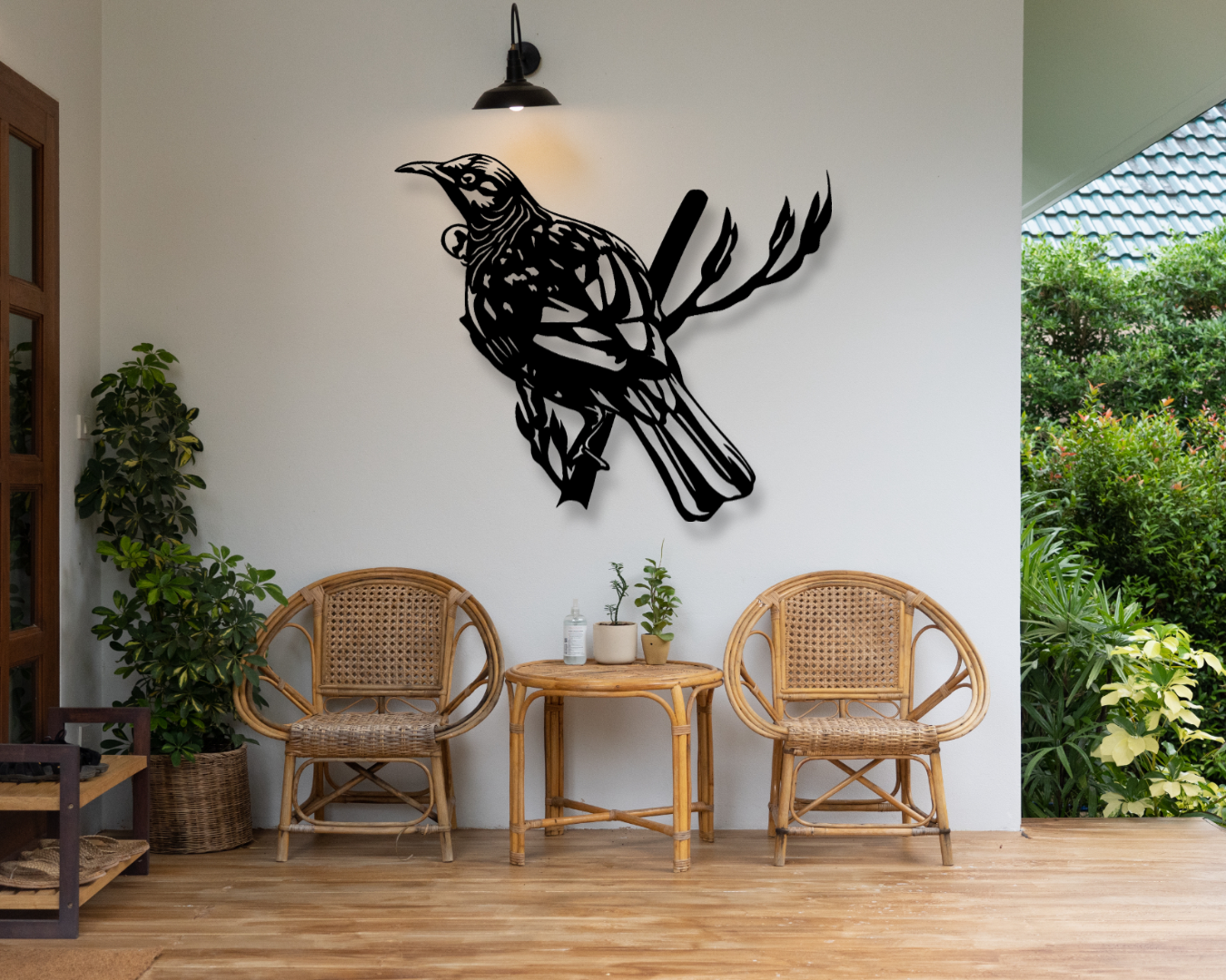 Tui #2 Outdoor Wall Art Panel - Hollow Cut