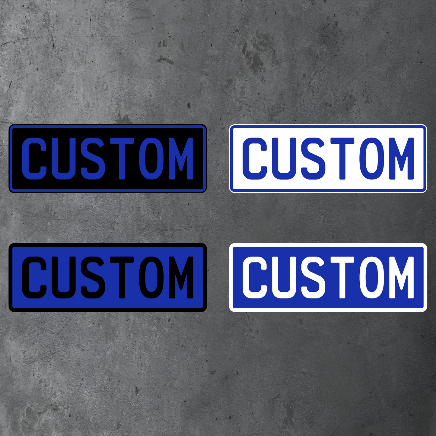 Custom/Personalised Show Car Number Plates - FLAT ACM