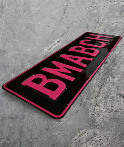 Custom/Personalised Show Car Number Plates - PRESSED ALUMINIUM RAISED LETTERS - VEHICLE