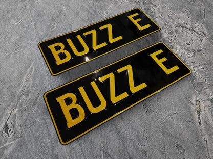 Custom/Personalised Show Car Number Plates - PRESSED ALUMINIUM RAISED LETTERS - VEHICLE