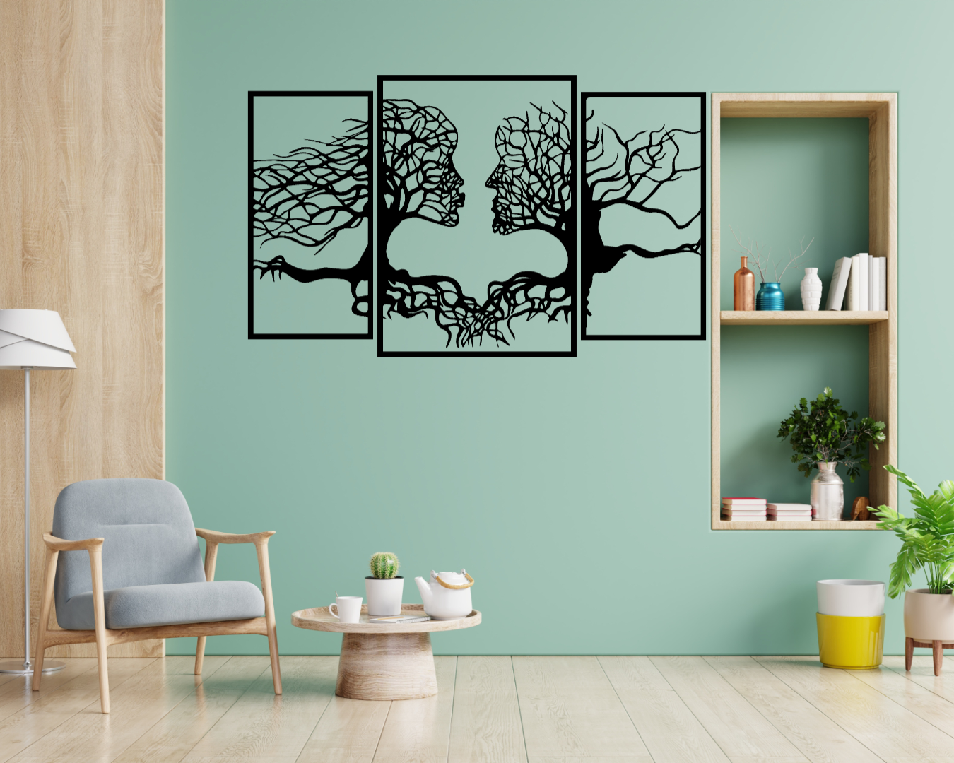 Tree Faces - 3 Panel Wall Decal – customcut